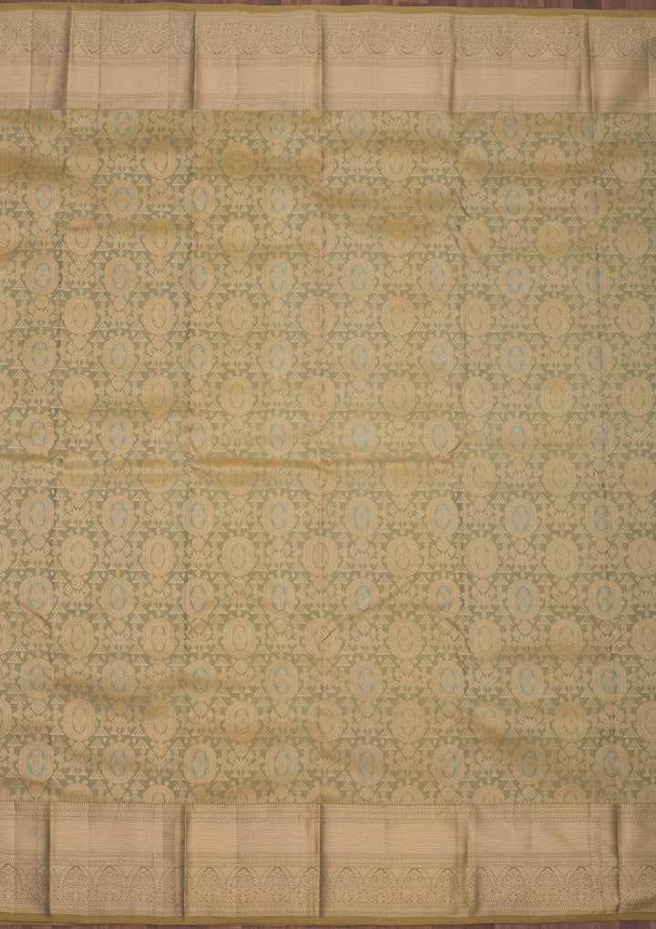 Pista Green Zariwork Pure Silk Saree