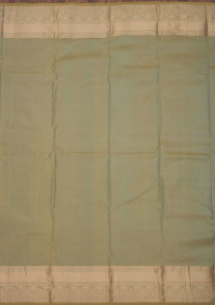 Pista Green Zariwork Pure Silk Saree