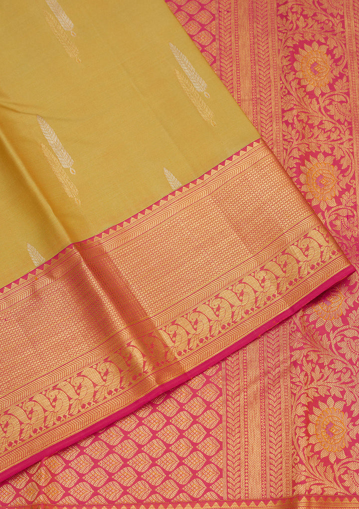 Pista Green Zariwork Pure Silk Saree