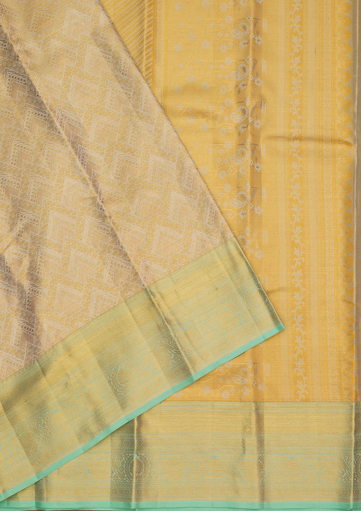 Pista Green Zariwork Pure Silk Saree