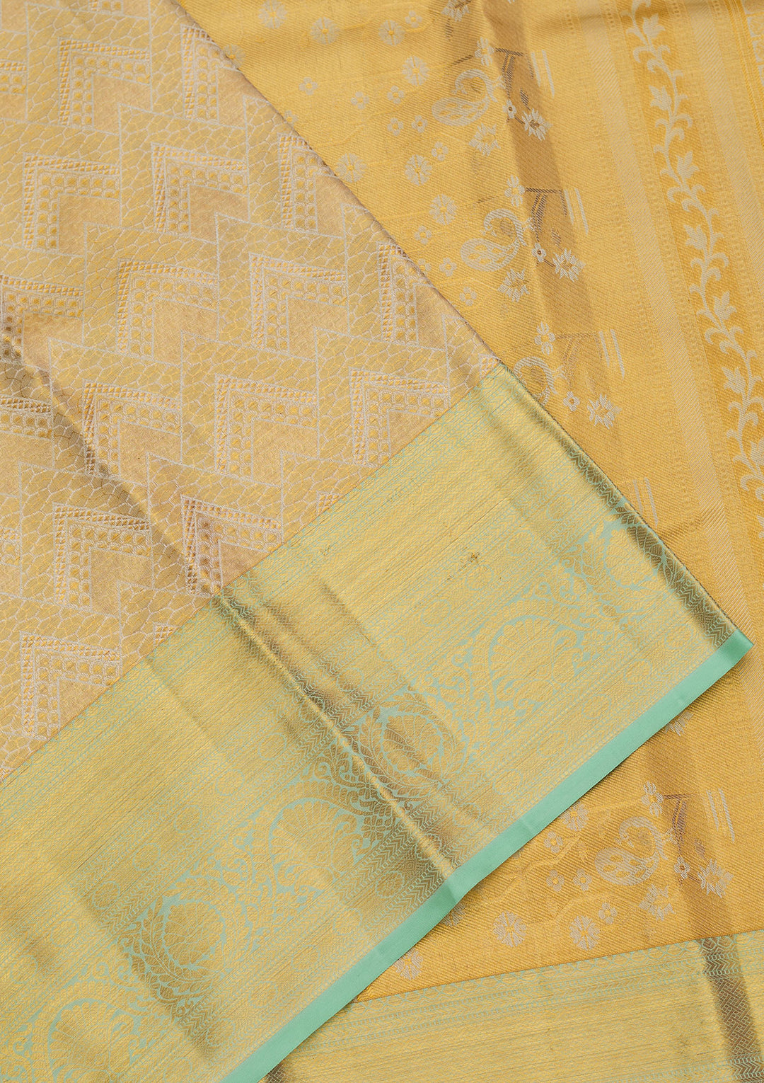 Pista Green Zariwork Pure Silk Saree