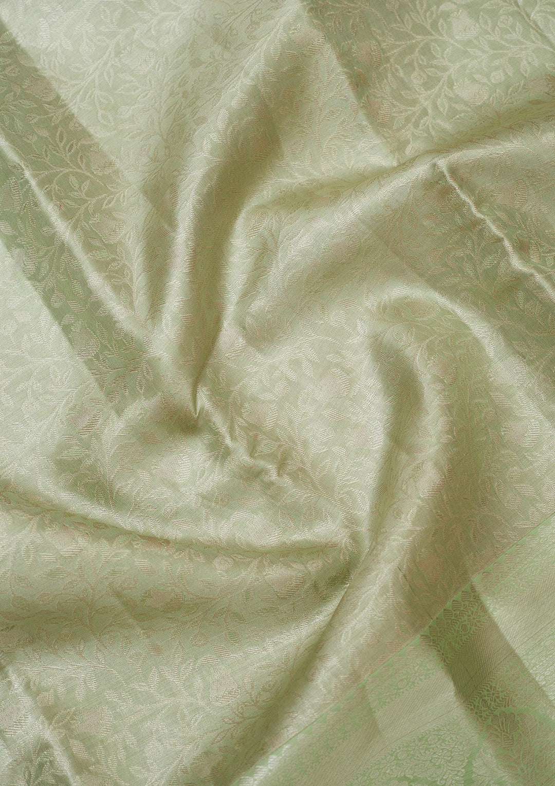 Pista Green Zariwork Pure Silk Saree
