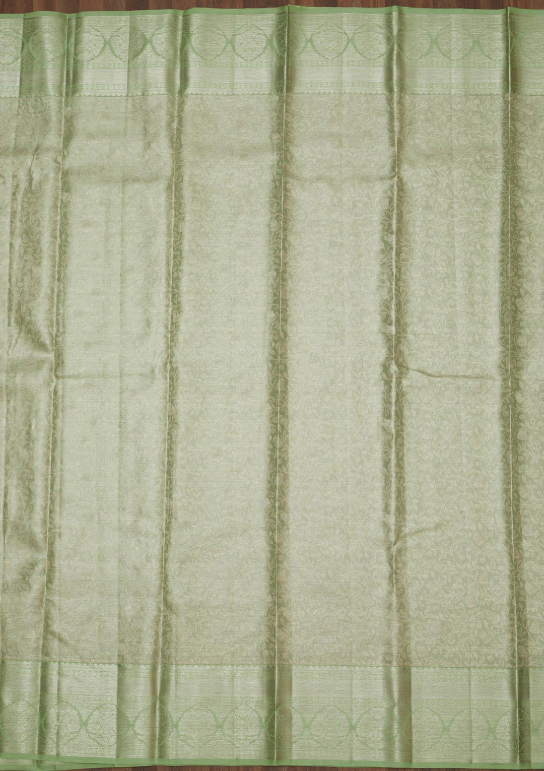 Pista Green Zariwork Pure Silk Saree