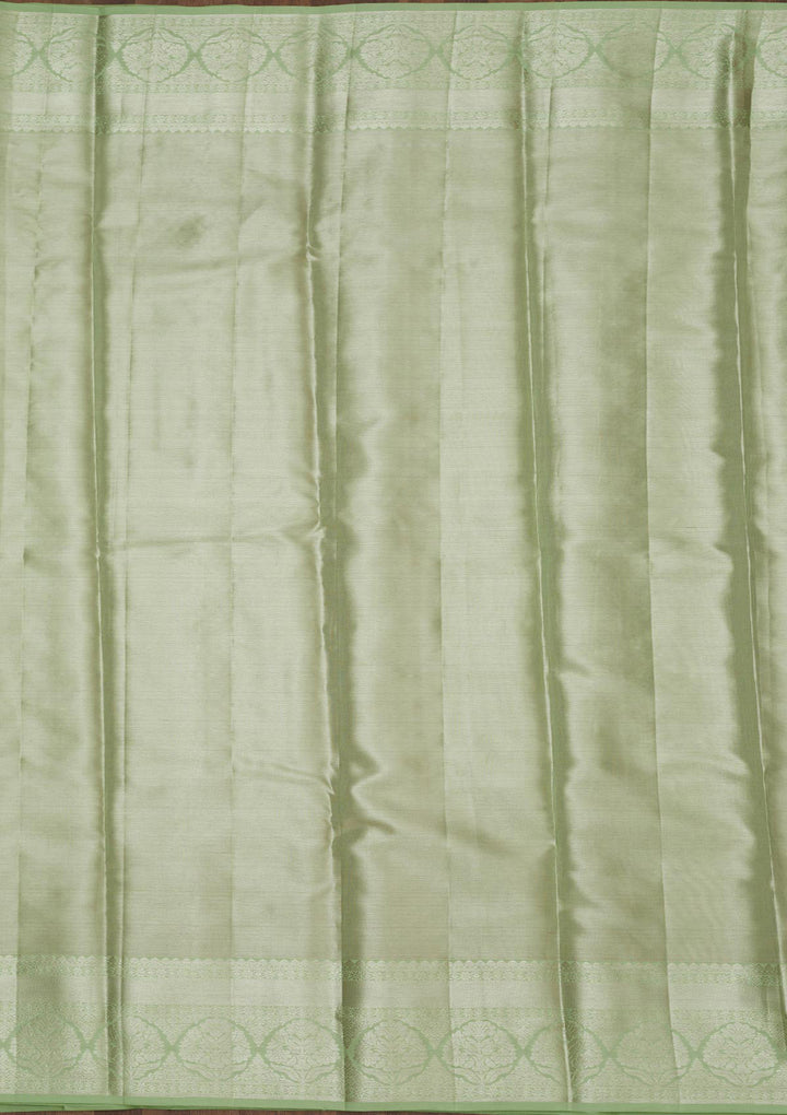 Pista Green Zariwork Pure Silk Saree