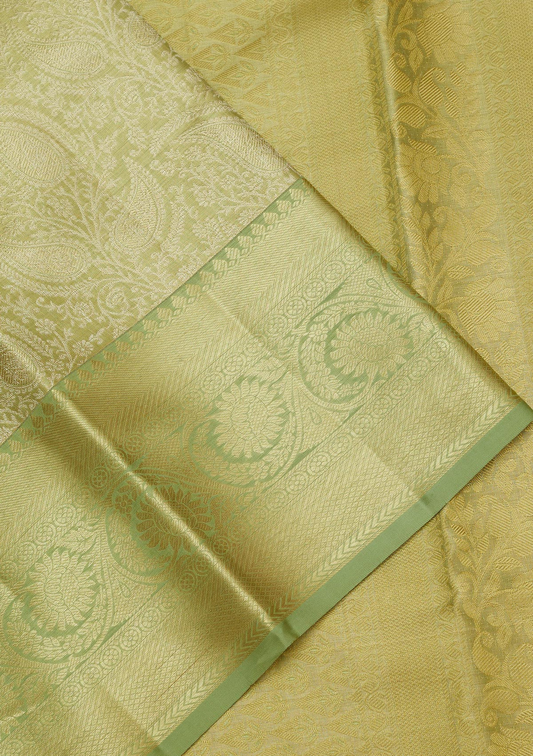 Pista Green Zariwork Pure Silk Saree