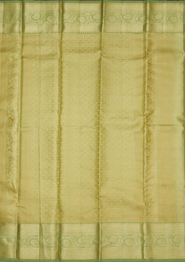 Pista Green Zariwork Pure Silk Saree