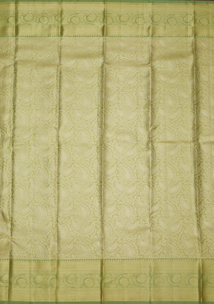 Pista Green Zariwork Pure Silk Saree