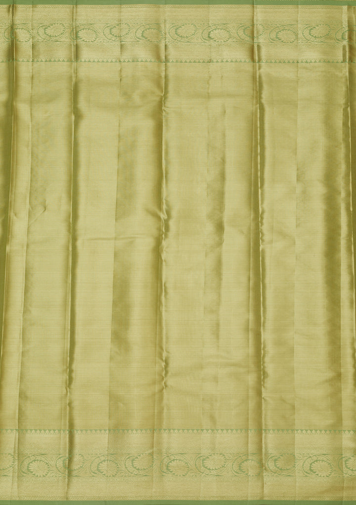 Pista Green Zariwork Pure Silk Saree