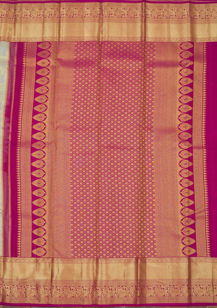 Pista Green Zariwork Pure Silk Saree