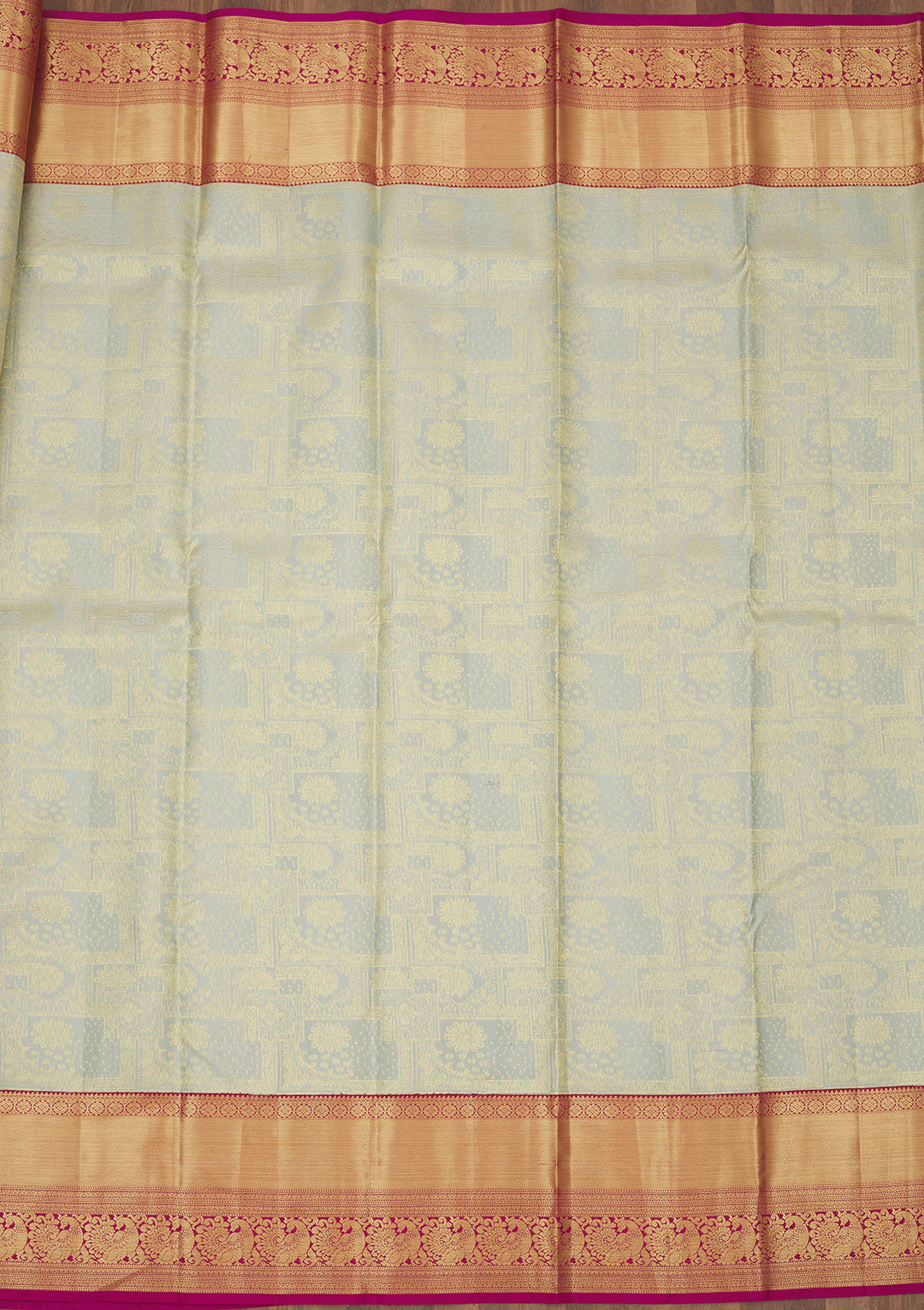 Pista Green Zariwork Pure Silk Saree