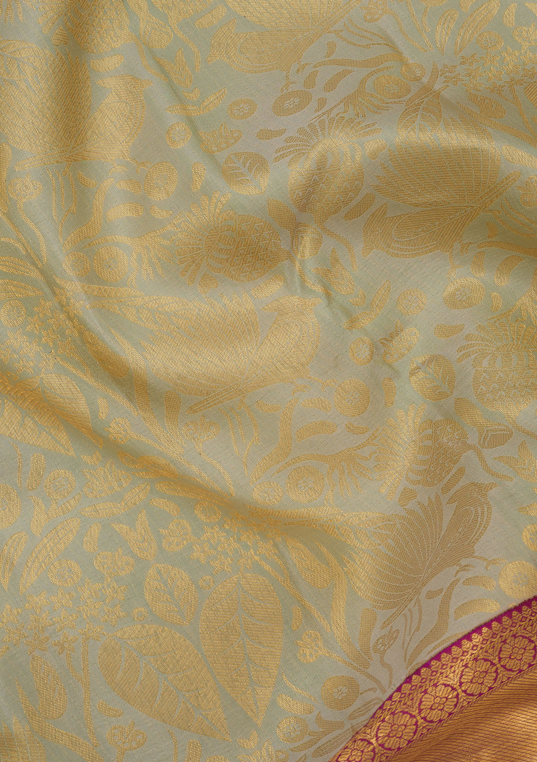 Pista Green Zariwork Pure Silk Saree