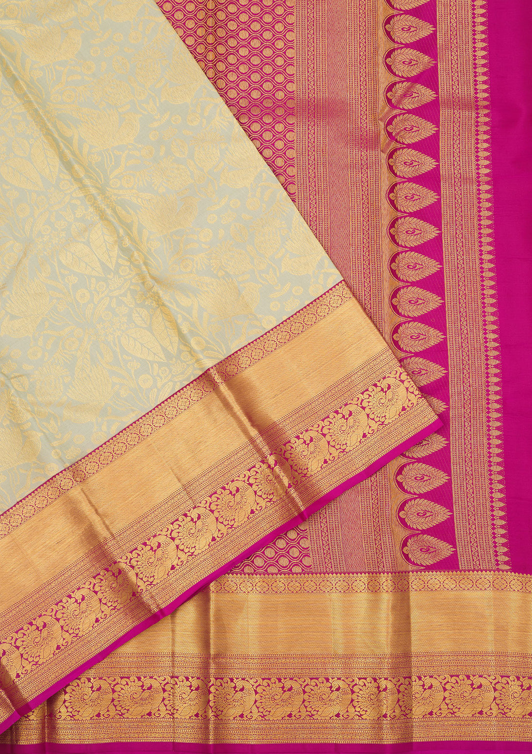 Pista Green Zariwork Pure Silk Saree