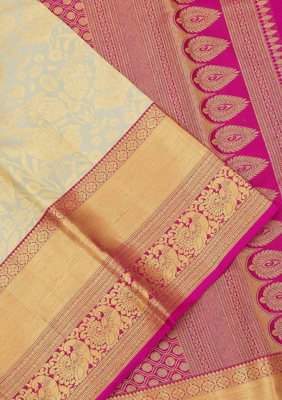 Pista Green Zariwork Pure Silk Saree