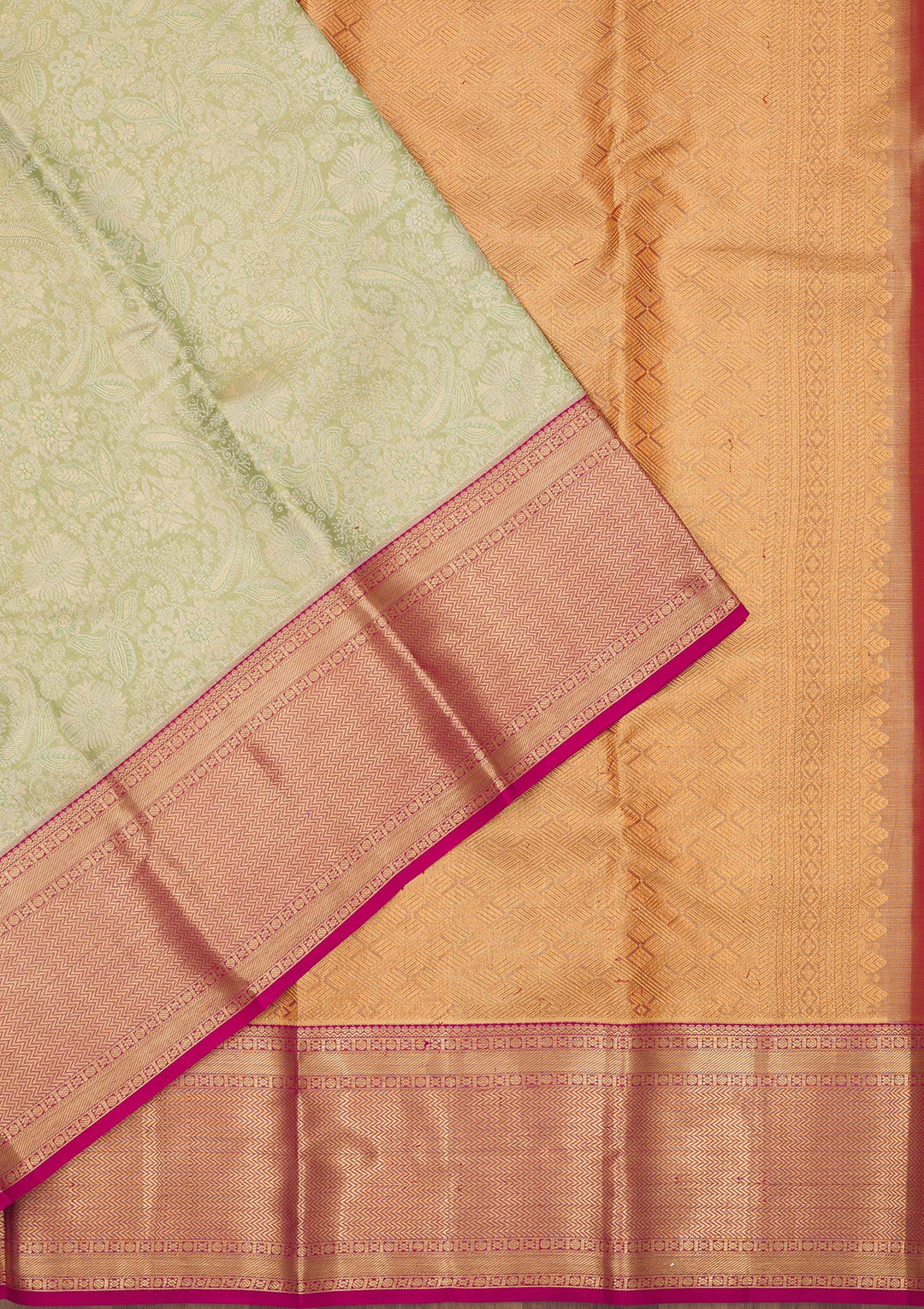 Pista Green Zariwork Pure Silk Saree