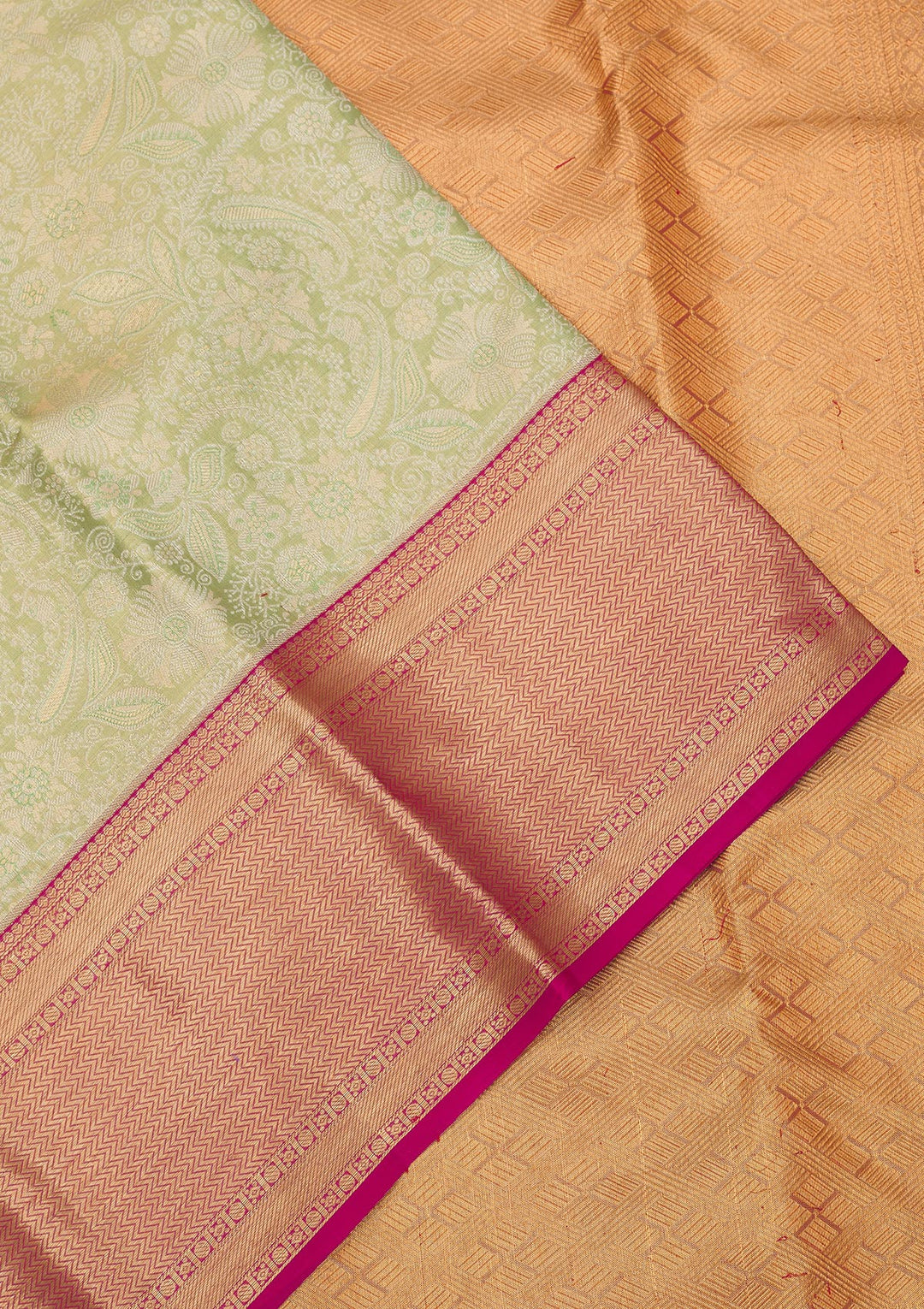 Pista Green Zariwork Pure Silk Saree