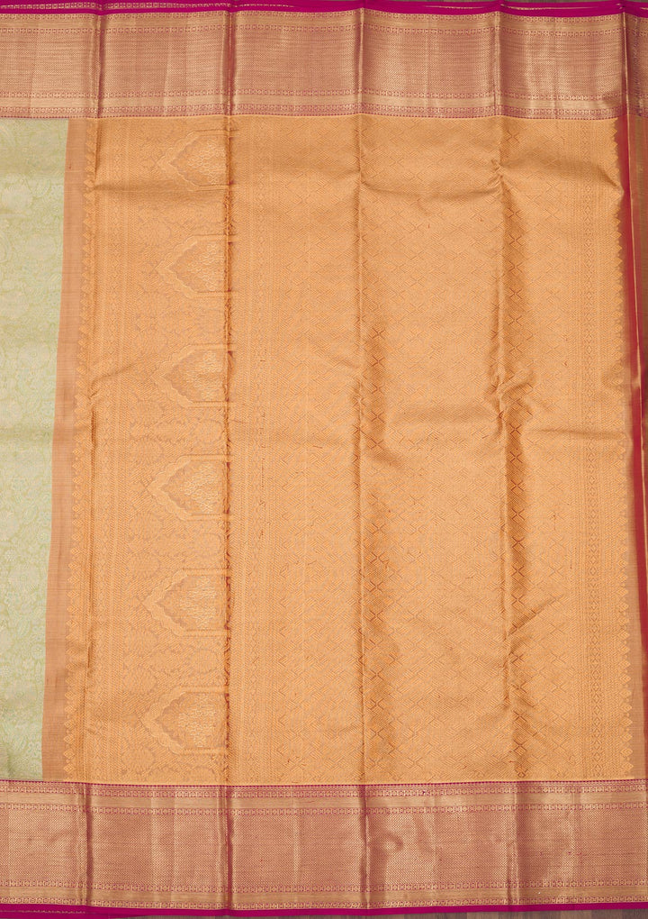 Pista Green Zariwork Pure Silk Saree
