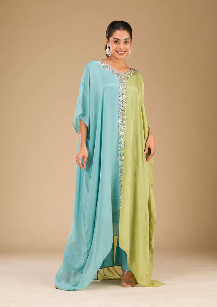 Pista Green Cutdana Georgette Readymade Salwar Suit