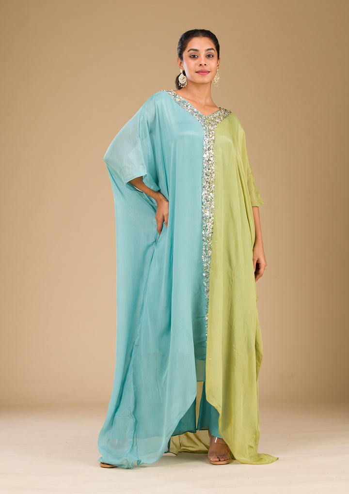 Pista Green Cutdana Georgette Readymade Salwar Suit