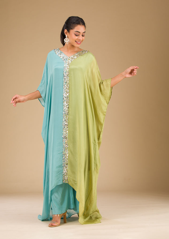 Pista Green Cutdana Georgette Readymade Salwar Suit