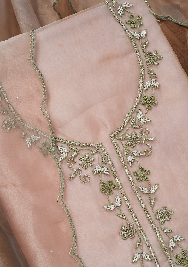 Pista Green Cutdana Georgette Unstitched Salwar Suit