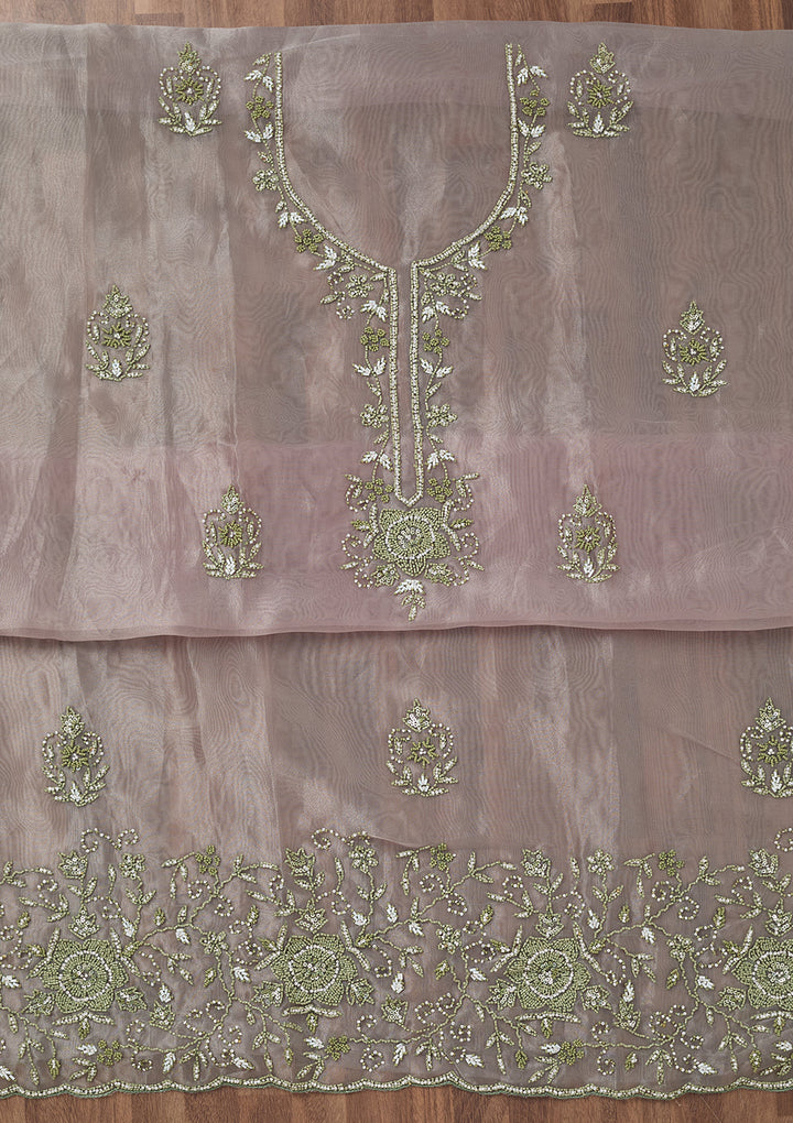 Pista Green Cutdana Georgette Unstitched Salwar Suit