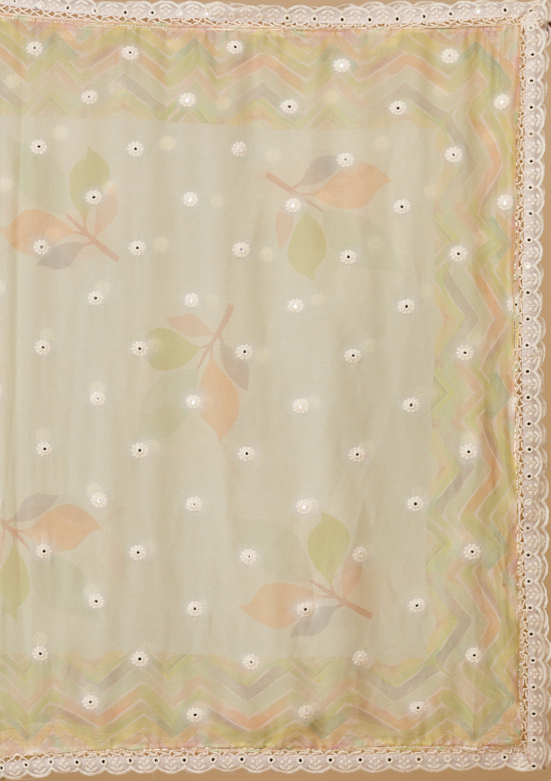 Pista Green Cutwork Cotton Readymade Salwar Suit