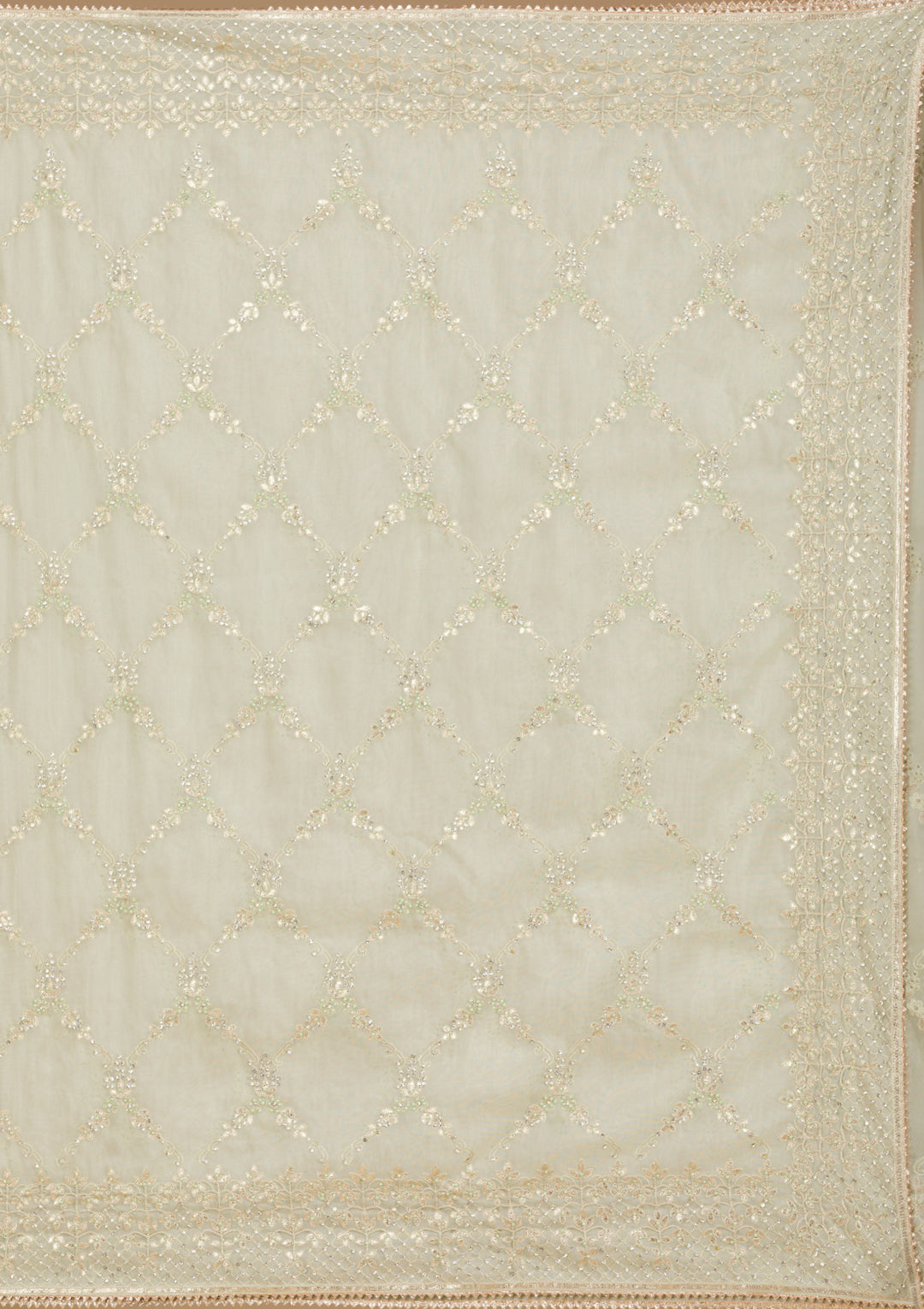Pista Green Gotapatti Tissue Saree-Koskii