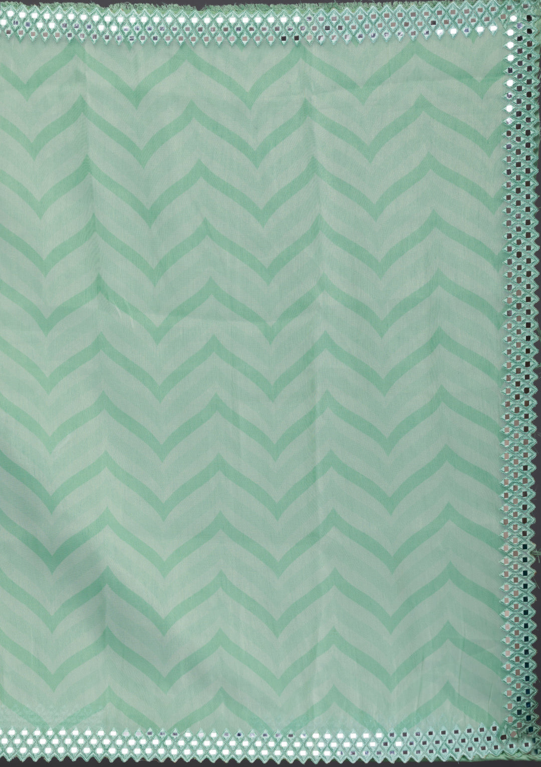 Pista Green Printed Satin Saree