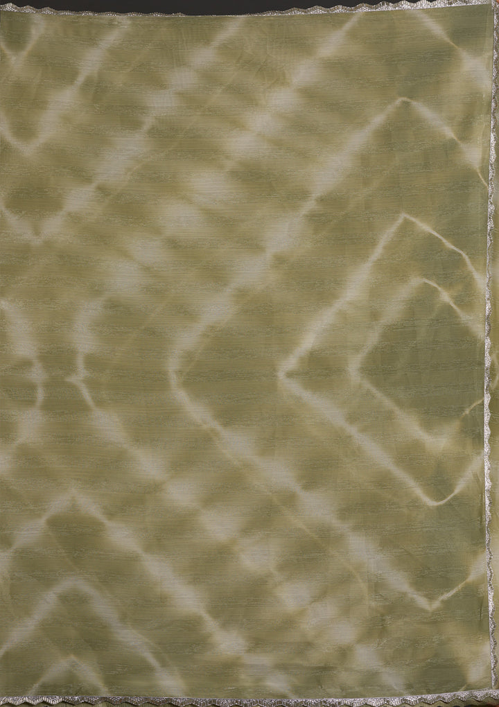 Pista Green Stonework Shimmer Georgette Saree