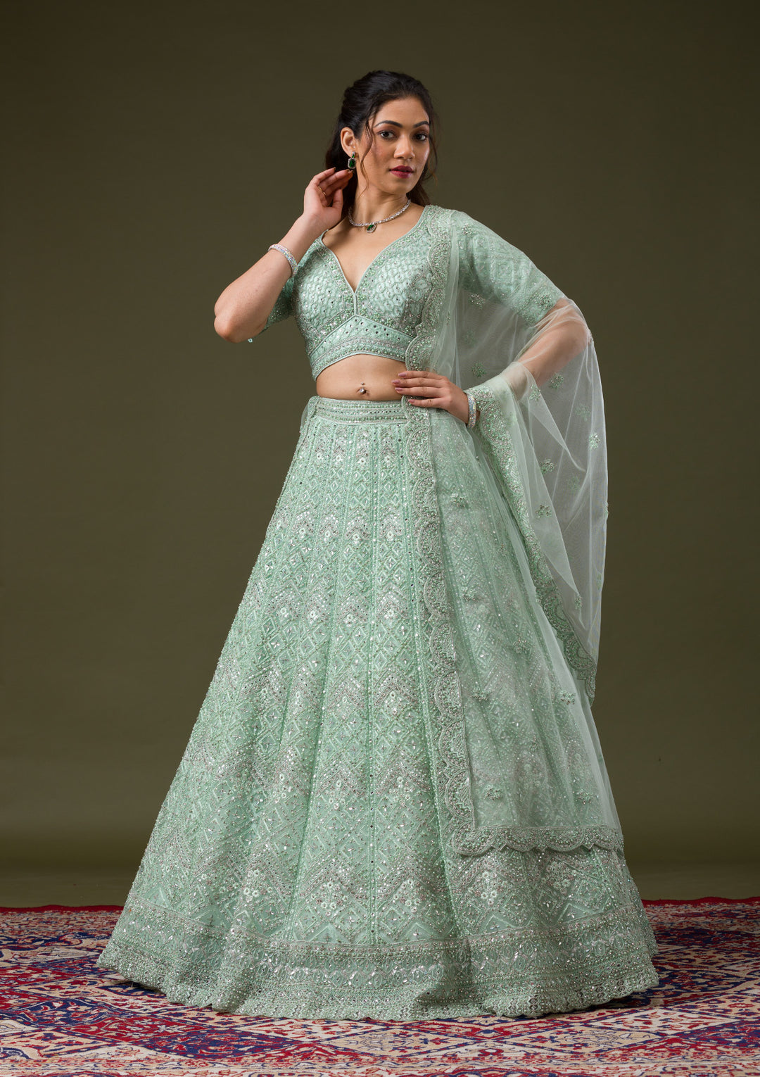 Green Lehenga Buy Gorgeous Green Colour Lehenga Online Koskii