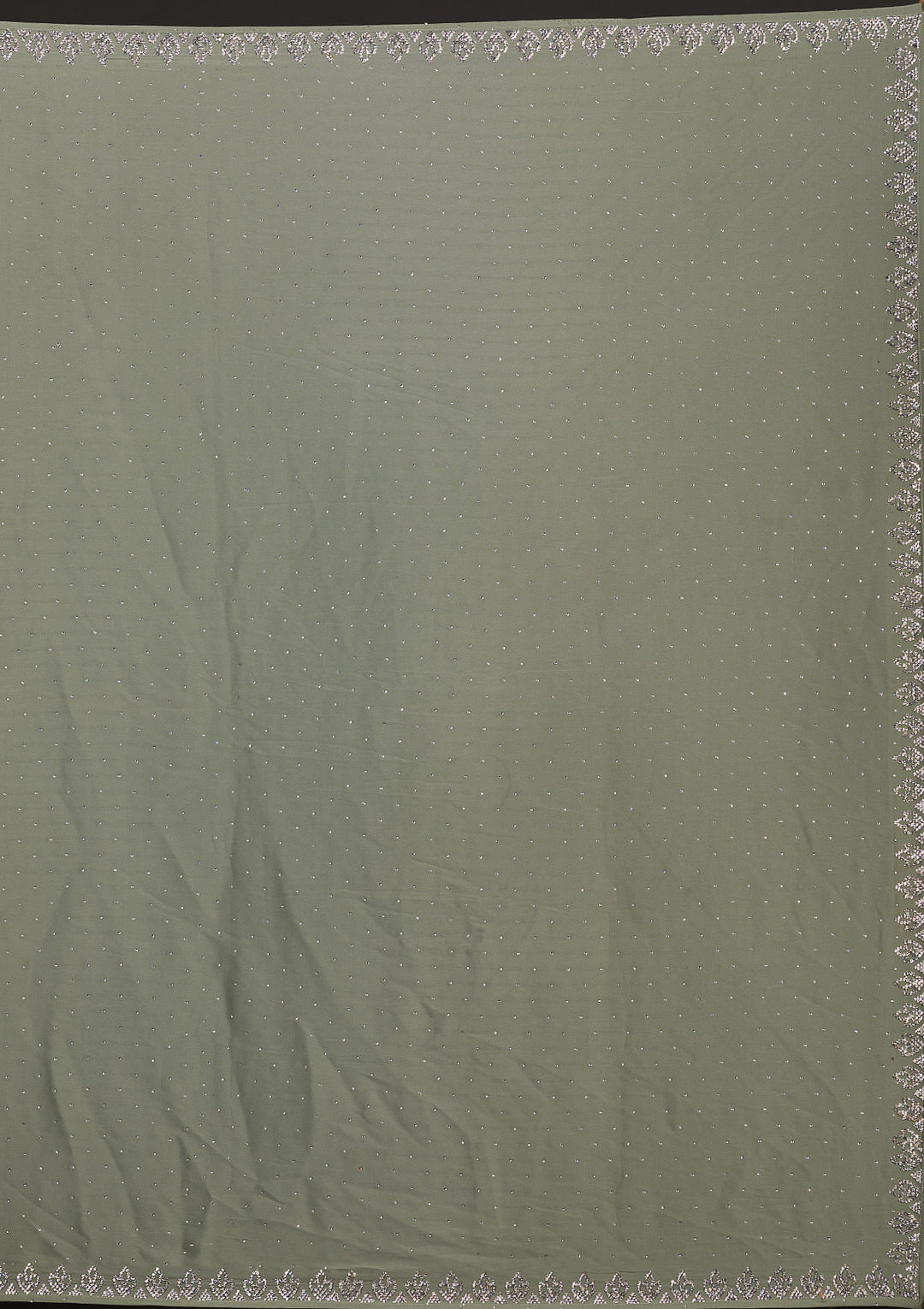 Pista Green Stonework Satin Saree