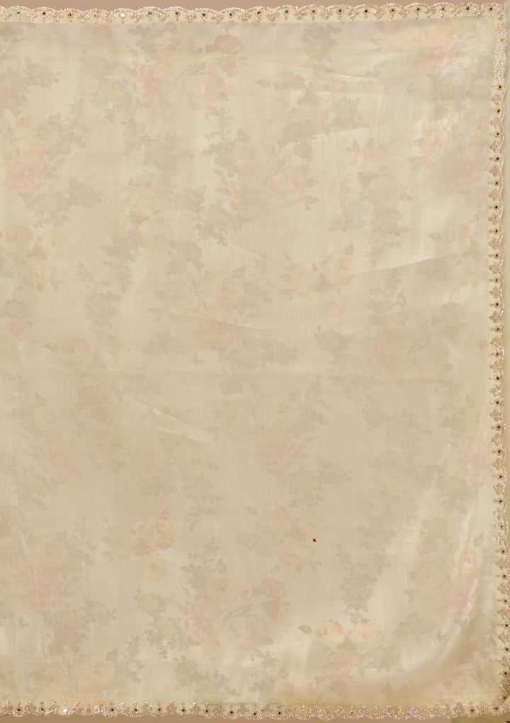 Pista Green Stonework Tissue Saree
