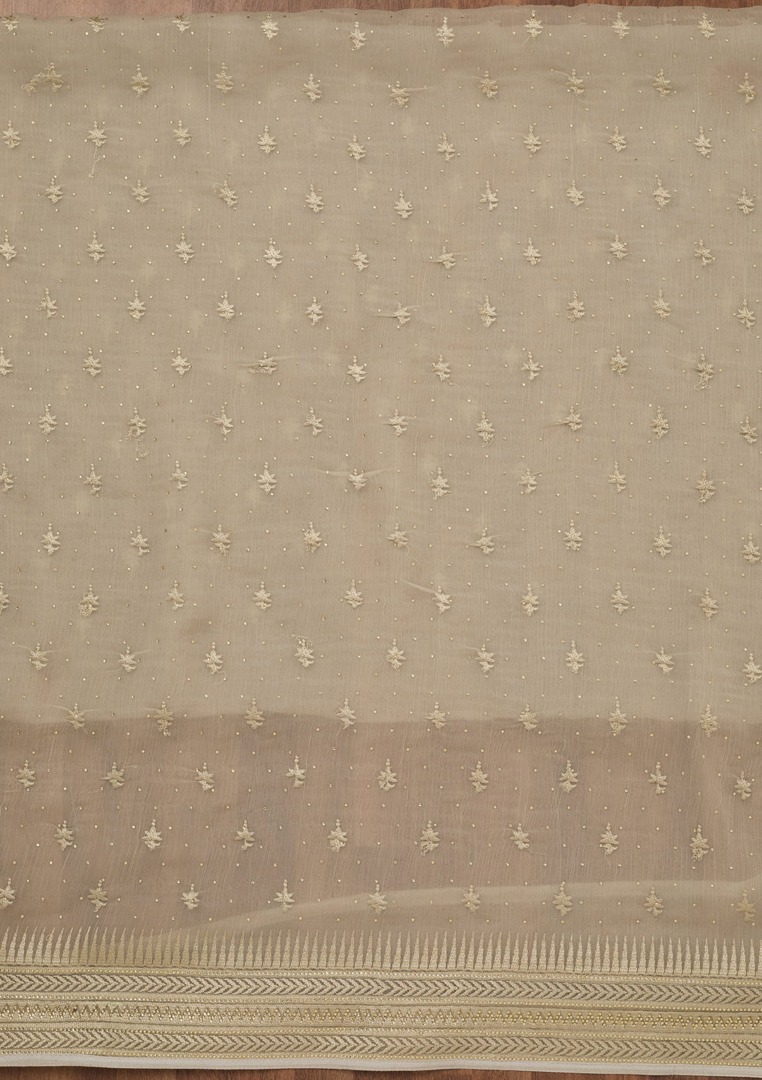 Pista Green Threadwork Tissue Unstitched Salwar Suit