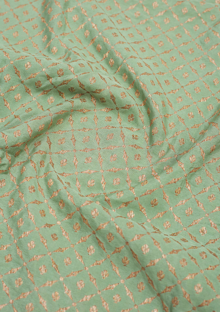 Pista Green Zariwork Art Silk Saree