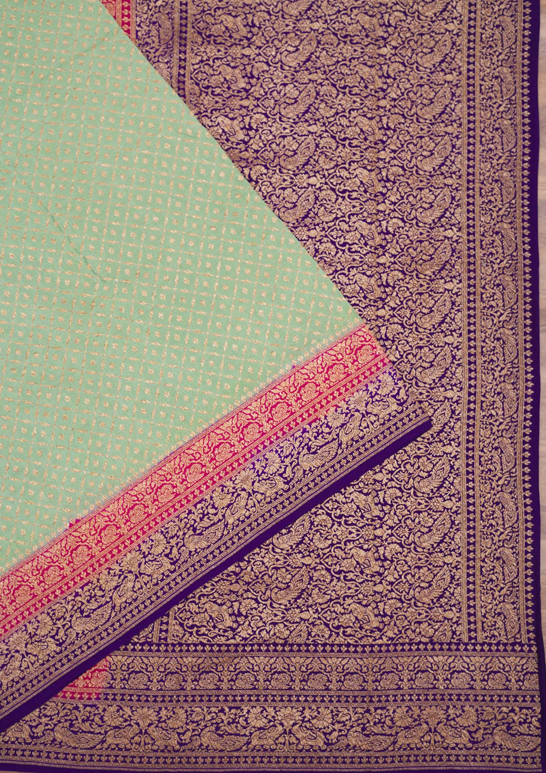 Pista Green Zariwork Art Silk Saree