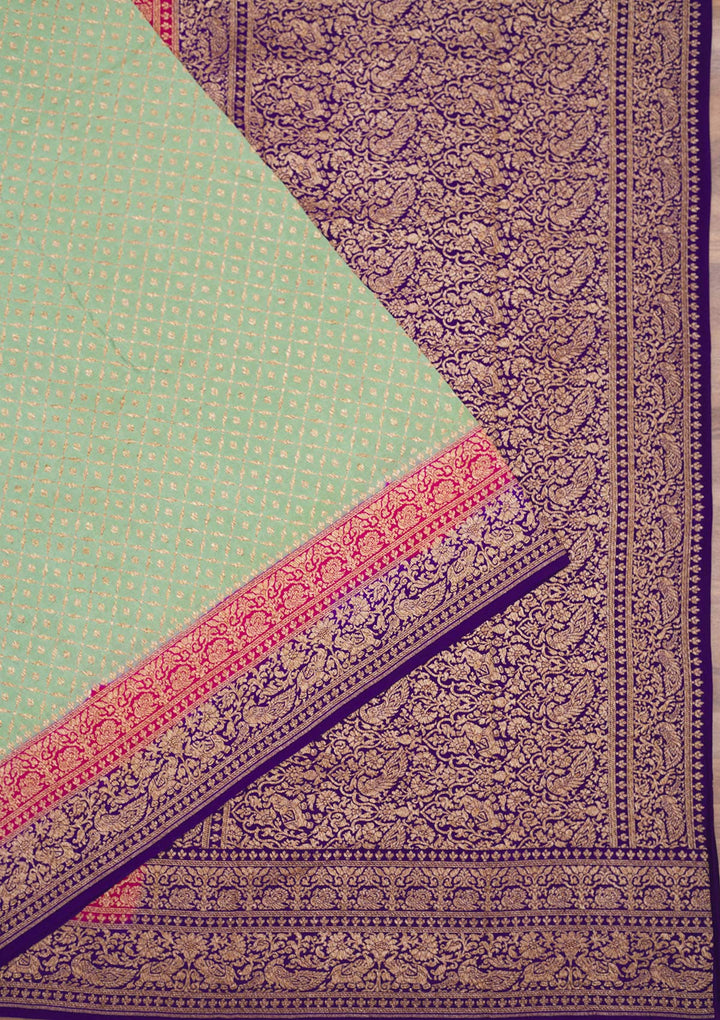 Pista Green Zariwork Art Silk Saree
