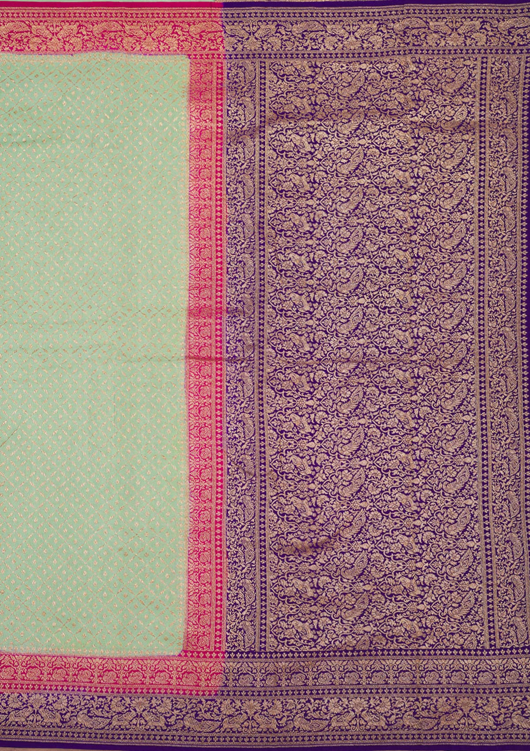 Pista Green Zariwork Art Silk Saree