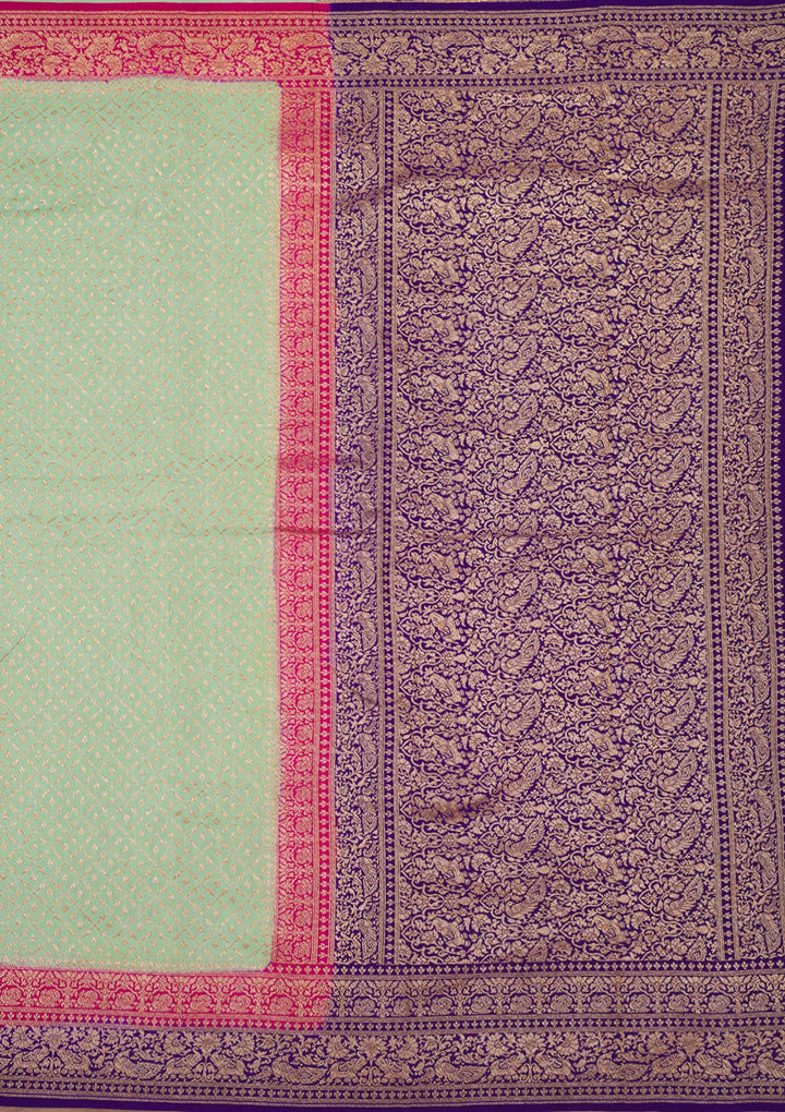 Pista Green Zariwork Art Silk Saree
