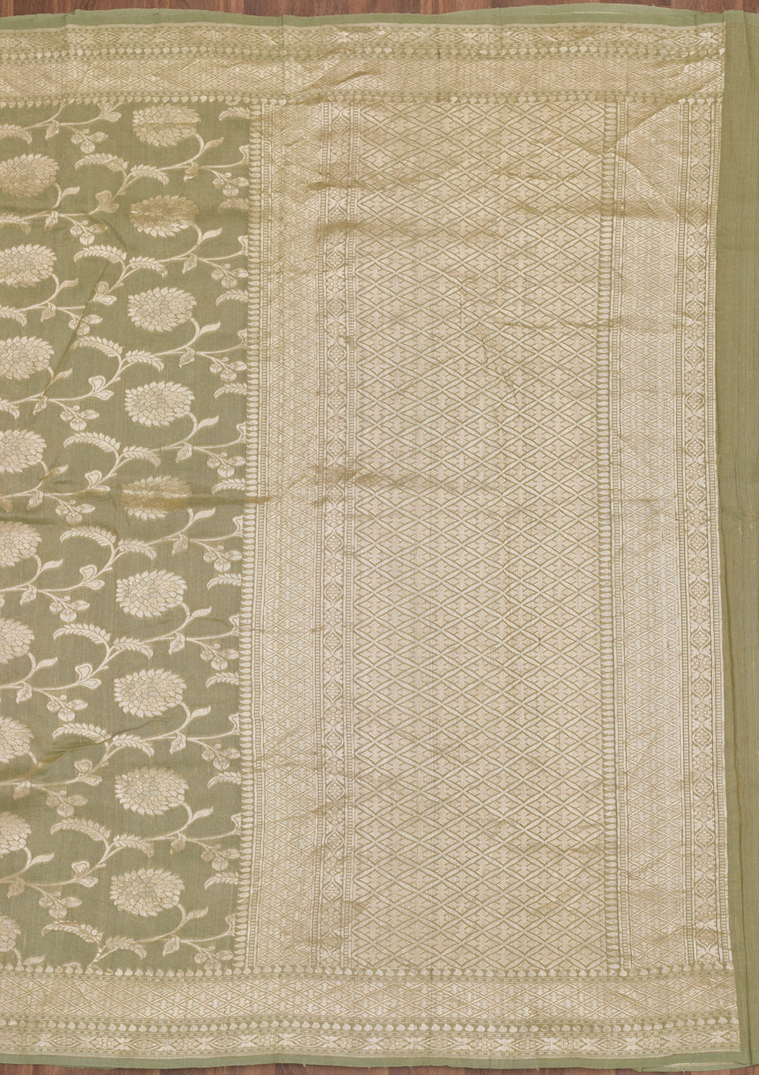 Pista Green Zariwork Pure Silk Saree