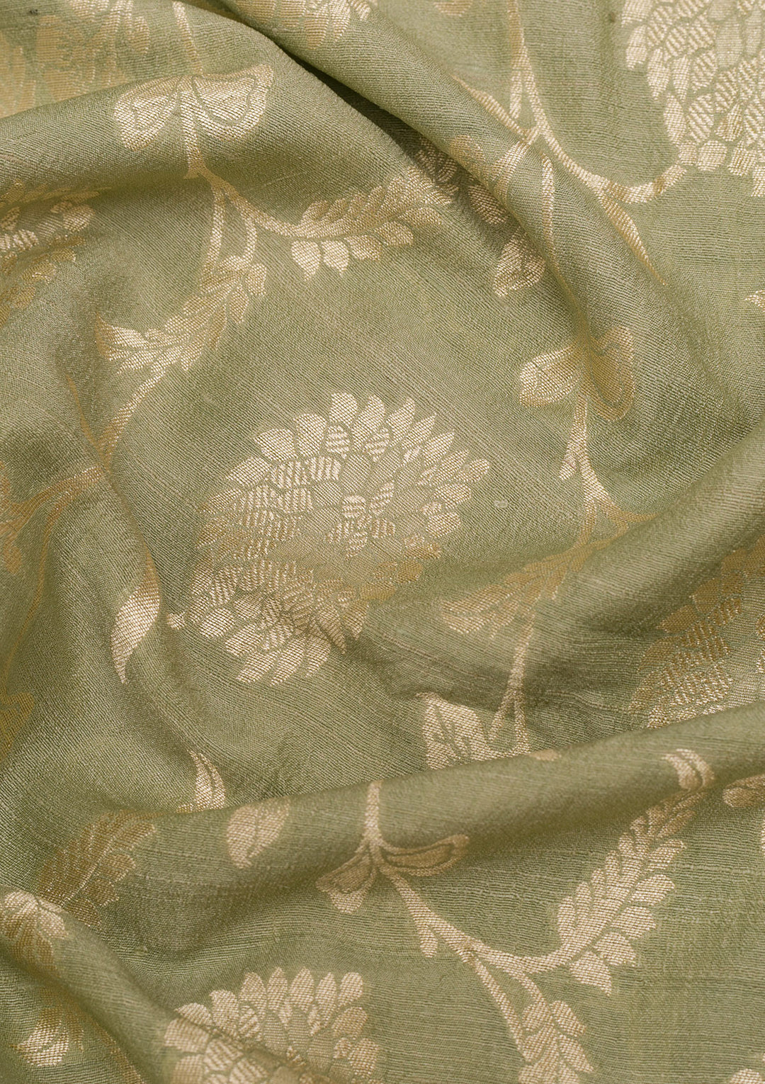 Pista Green Zariwork Pure Silk Saree