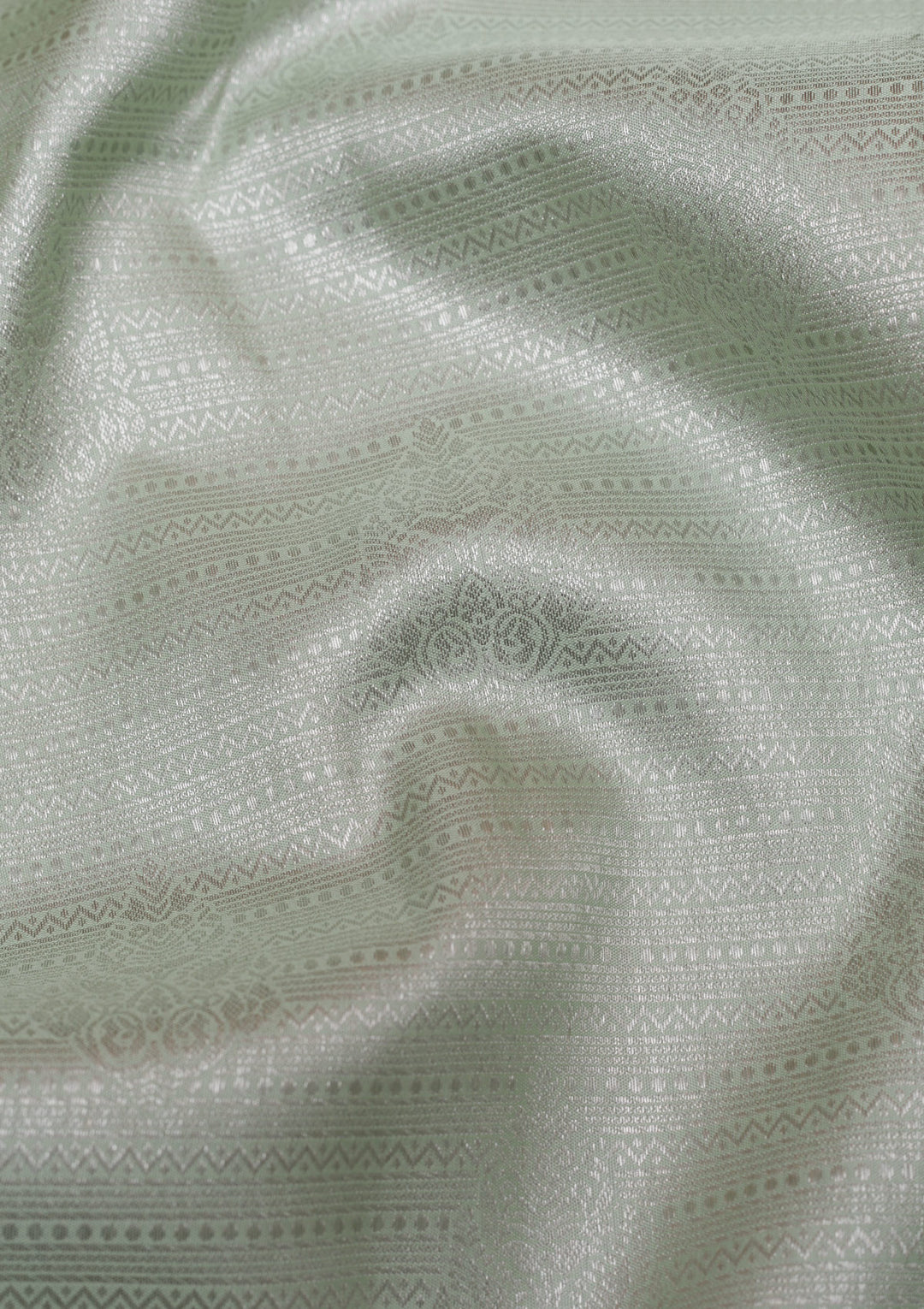 Pista Green Silver Zariwork Pure Silk Saree