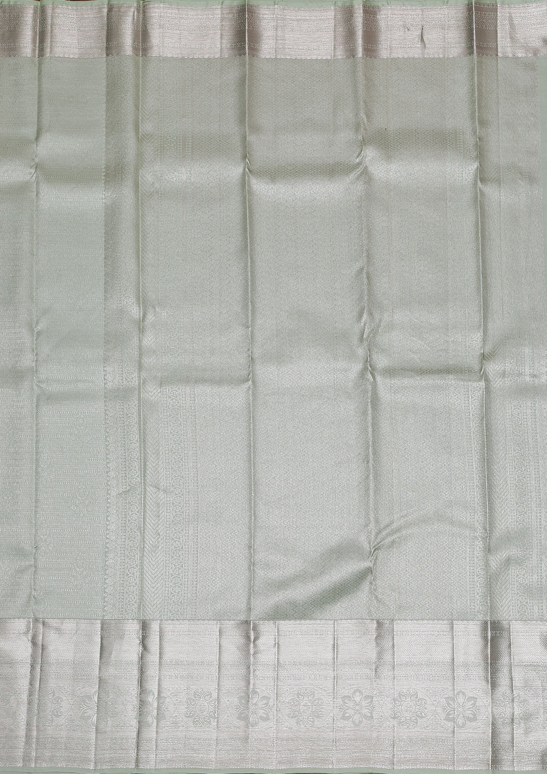 Pista Green Silver Zariwork Pure Silk Saree