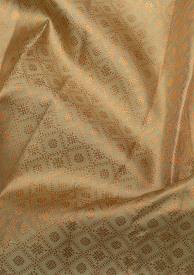 Pista Green Copper Zariwork Pure Silk Saree