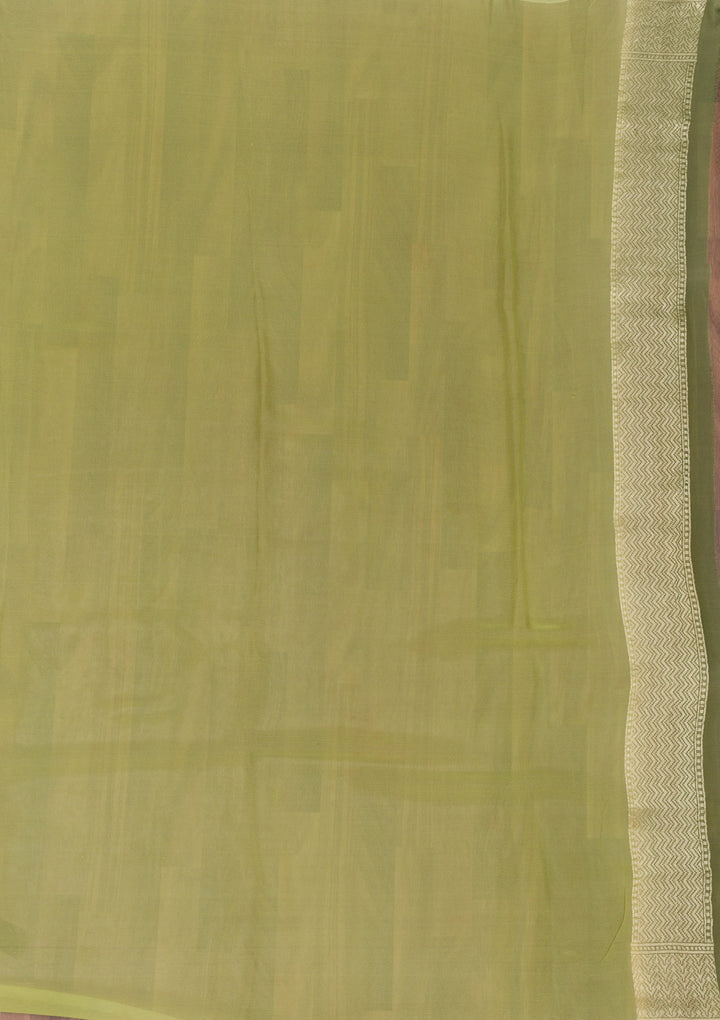 Pista Green Zariwork Banarasi Pure Silk Saree