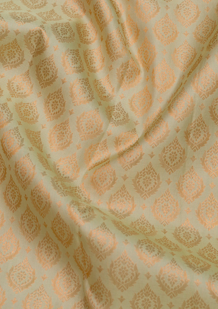 Pista Green Zariwork Banarasi Pure Silk Saree