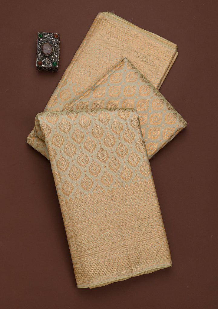 Pista Green Zariwork Banarasi Pure Silk Saree