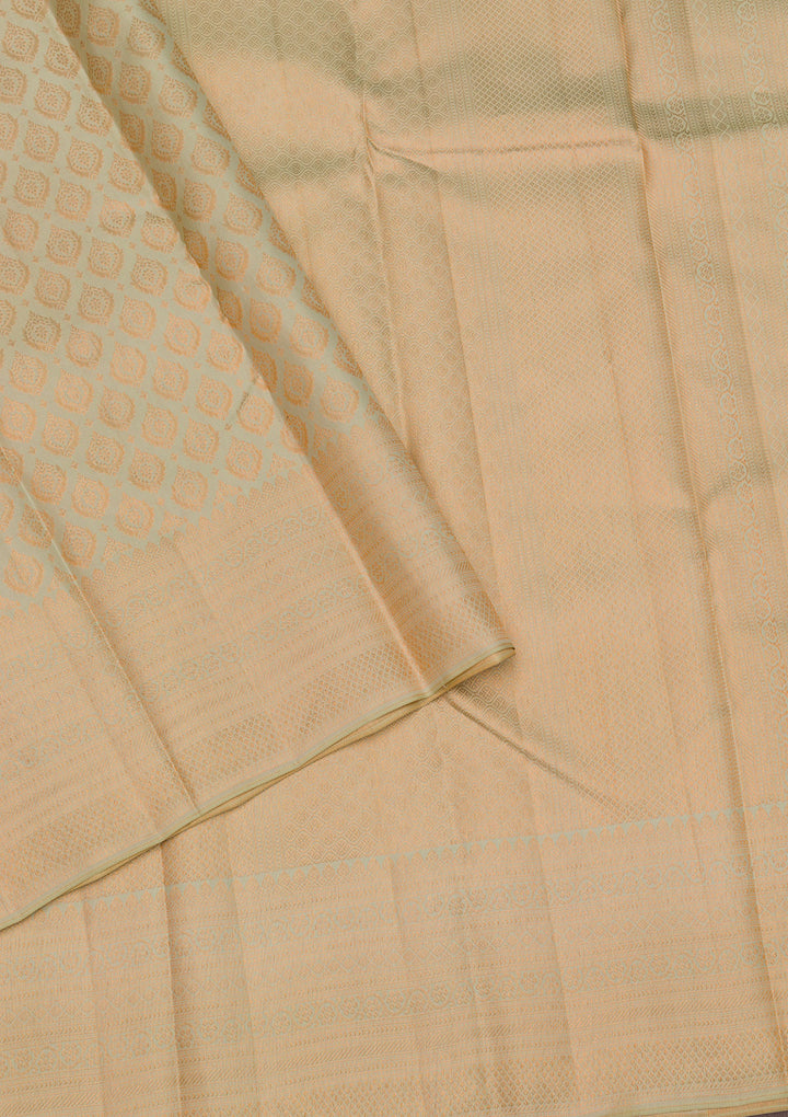 Pista Green Zariwork Banarasi Pure Silk Saree