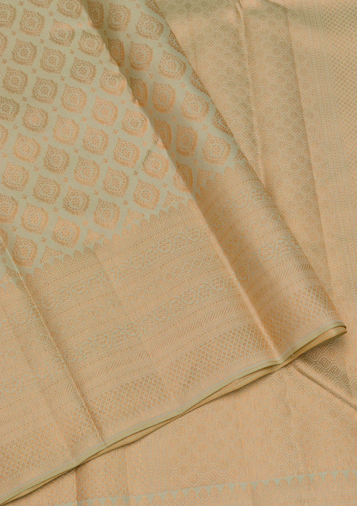 Pista Green Zariwork Banarasi Pure Silk Saree
