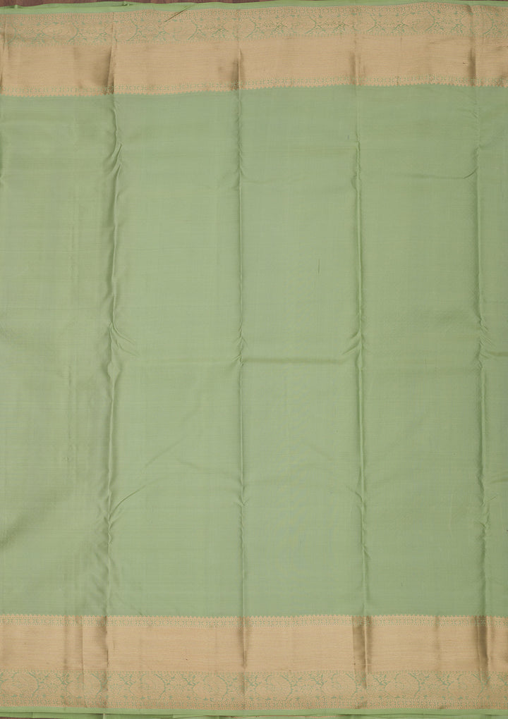 Pista Green Zariwork Pure Silk Saree