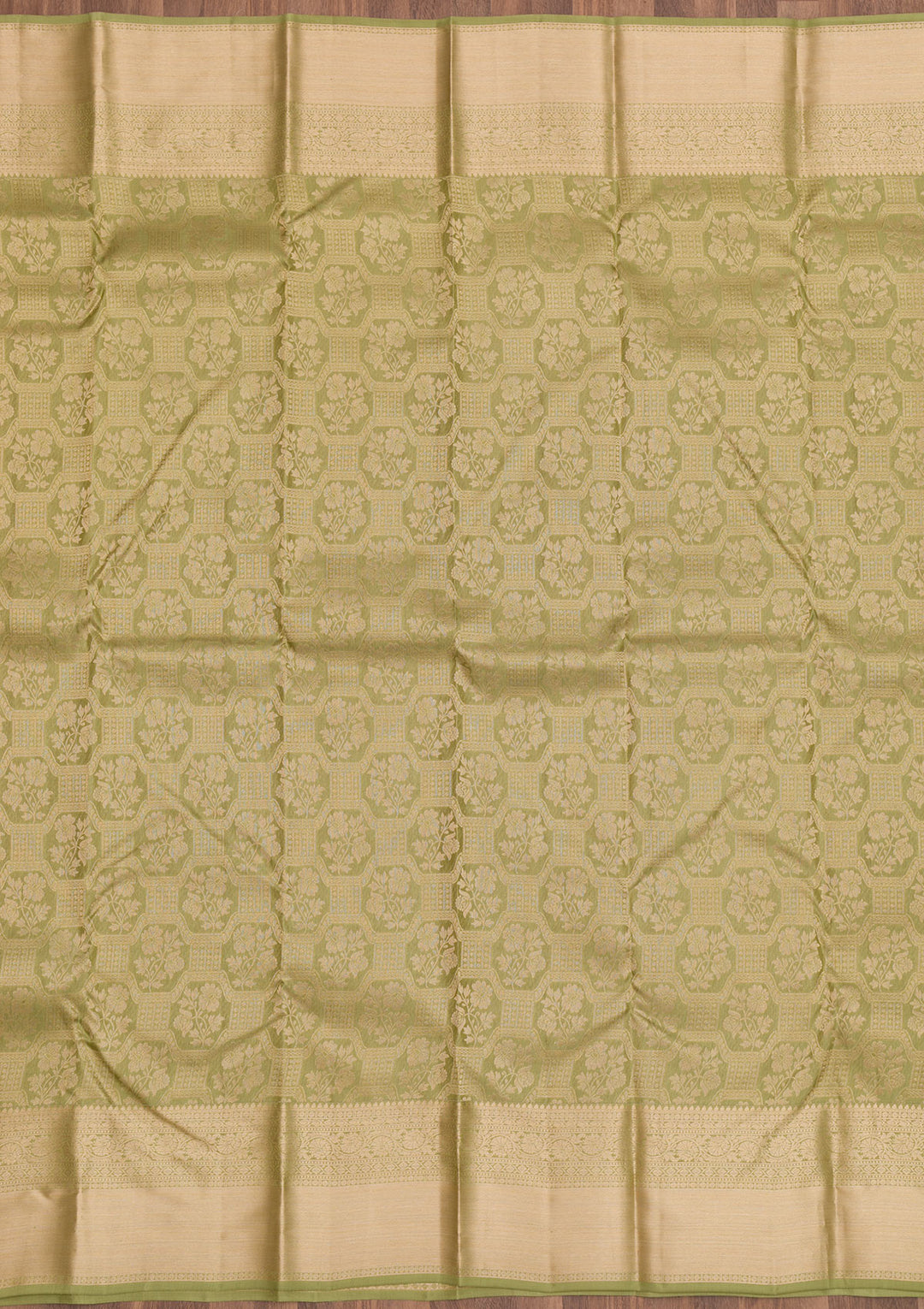 Pista Green Zariwork Pure Silk Saree